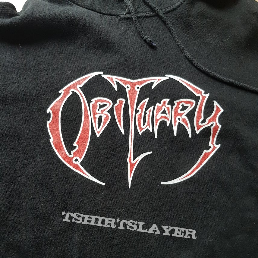 1997 Obituary Pile Of Skulls Hoodie L 