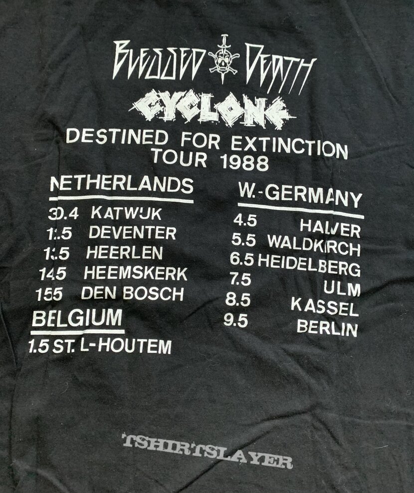1988 Blessed Death ‎Cyclone Destined For Extinction Tour Shirt L