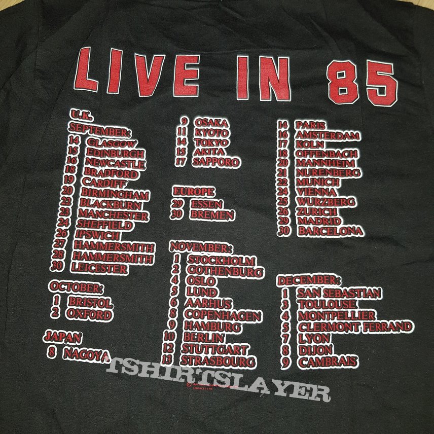 Gary Moore Run For Cover Live In 85 Tour Shirt