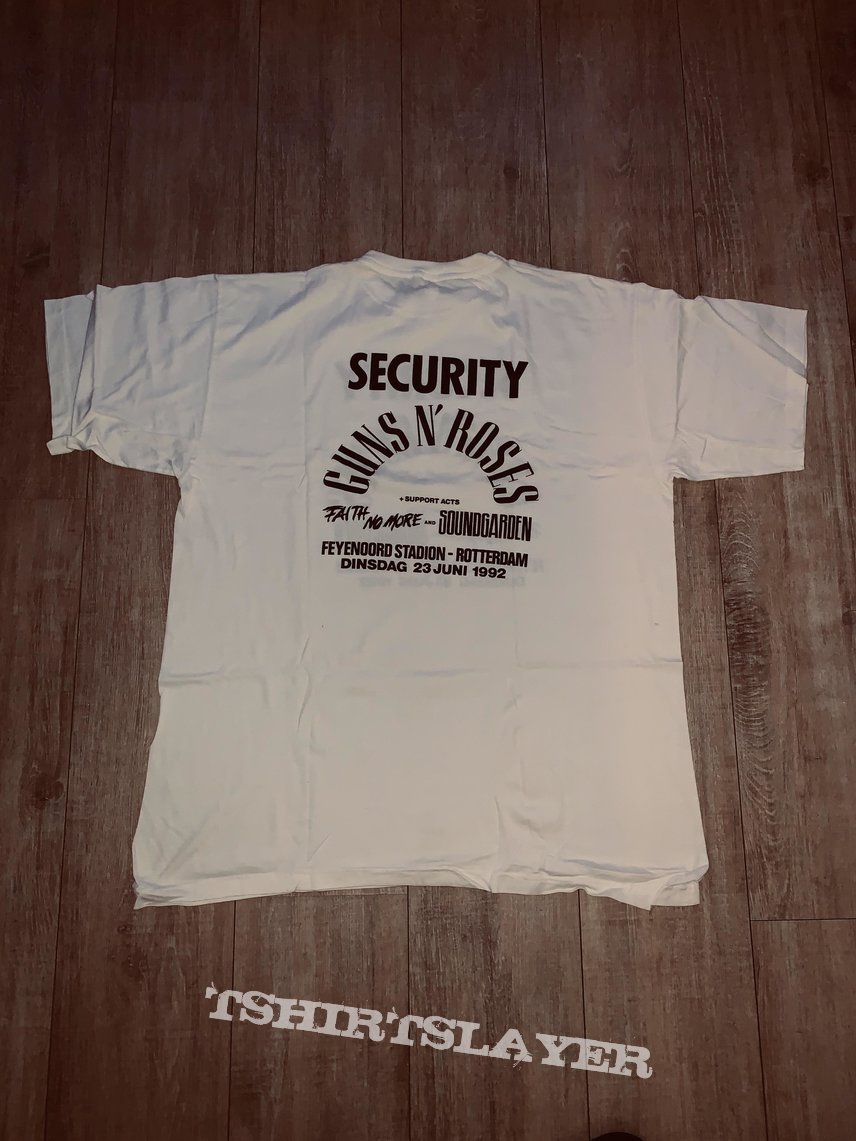Guns N&#039; Roses 1992 Guns n Roses Rotterdam Security Shirt XL