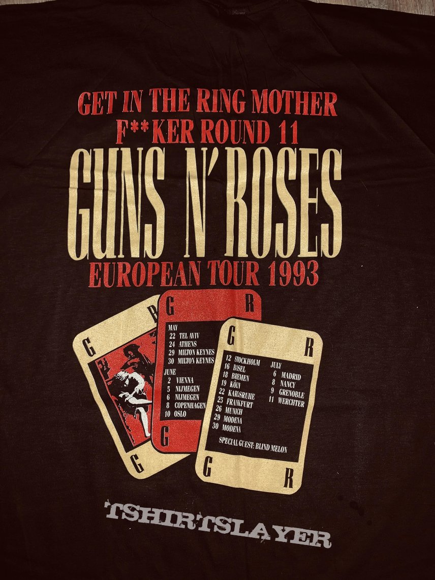 Guns N&#039; Roses 1993 Guns n Roses Use Your Illusion European Tour Shirt XL