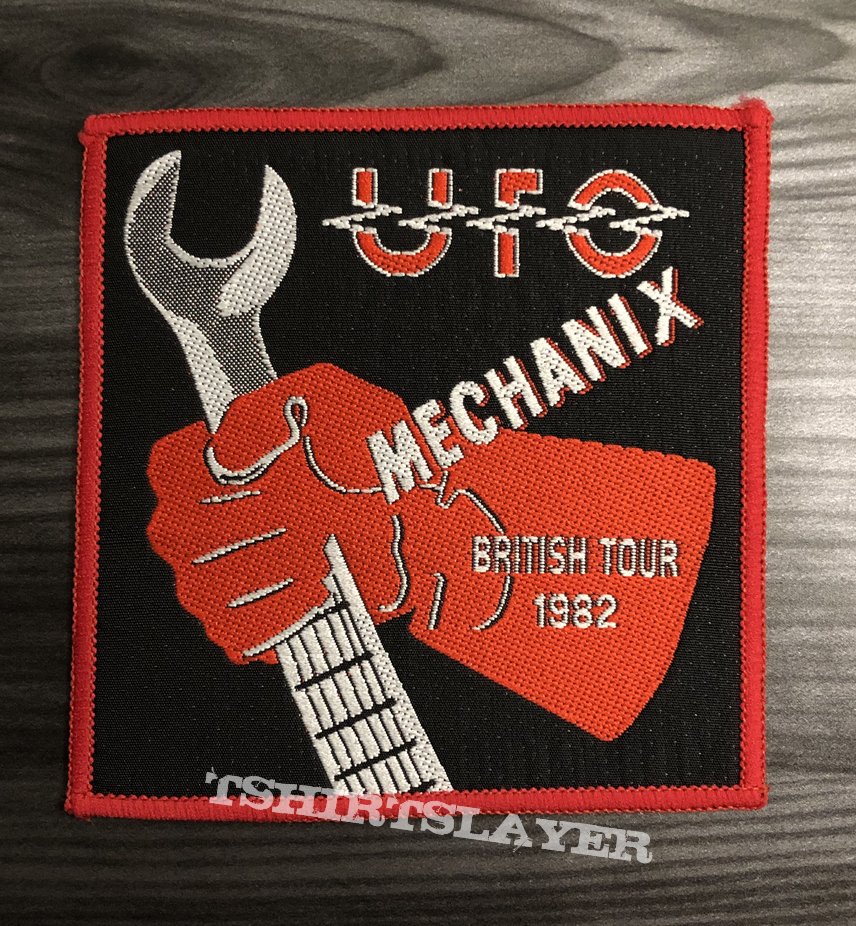 Vintage UFO Mechanix Tour Woven Patch (Red Border)