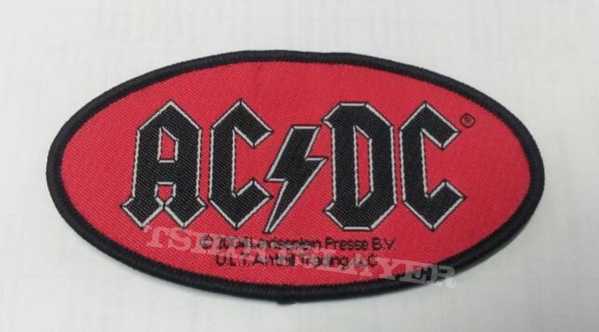 AC/DC patch - logo, oval shaped.