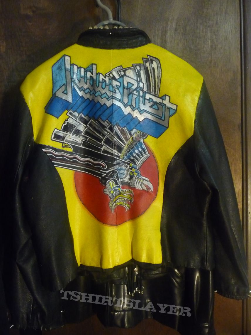 Judas Priest Screaming for Vengeance hand painted leather jacket, Women&#039;s M to L