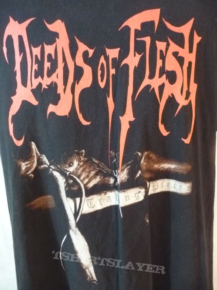 Deeds Of Flesh T-Shirt, LARGE, 2-sided, gore/grind metal, death metal