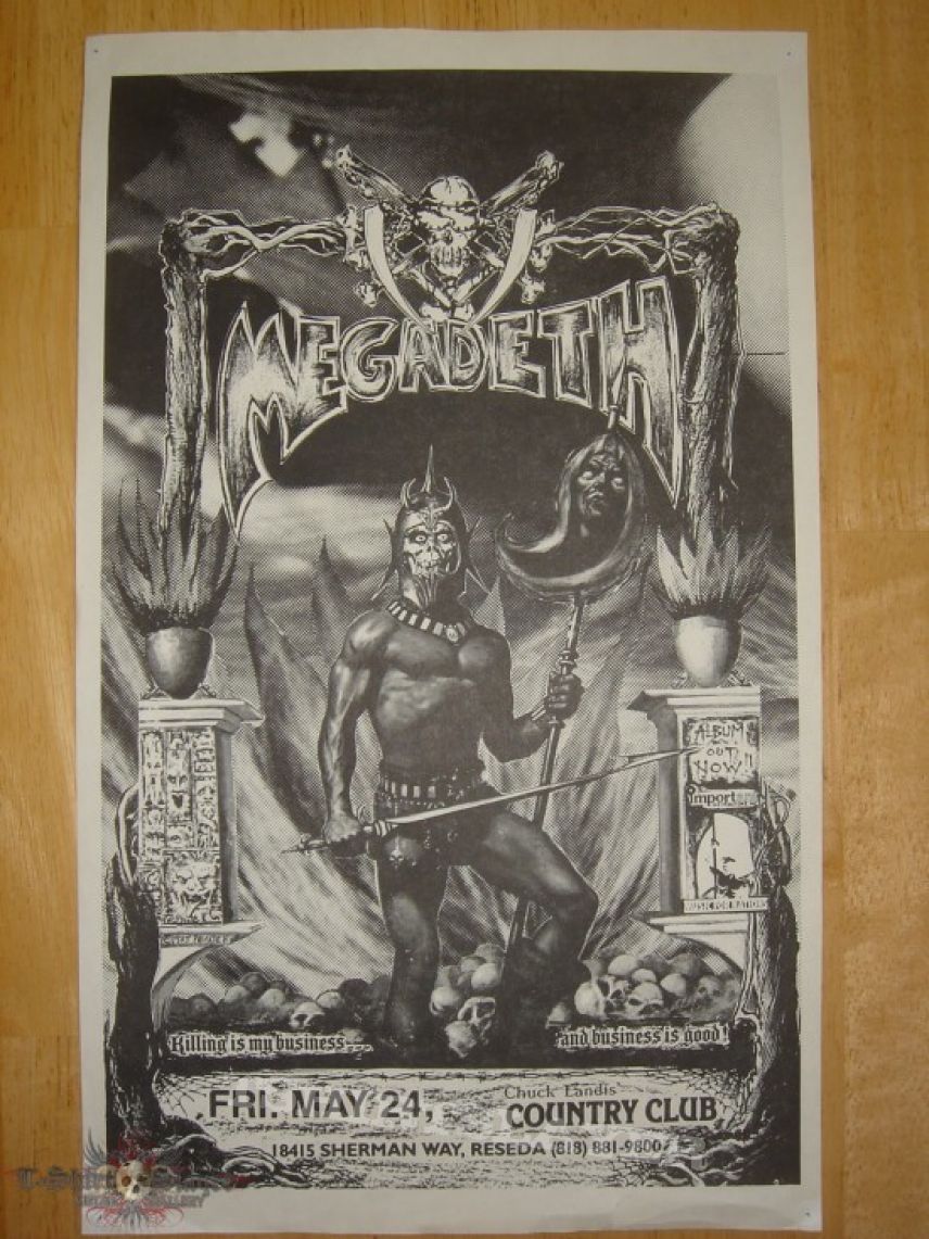 Other Collectable - Megadeth Original Poster/Flyer Reseda Country Club Friday May 24th 1985