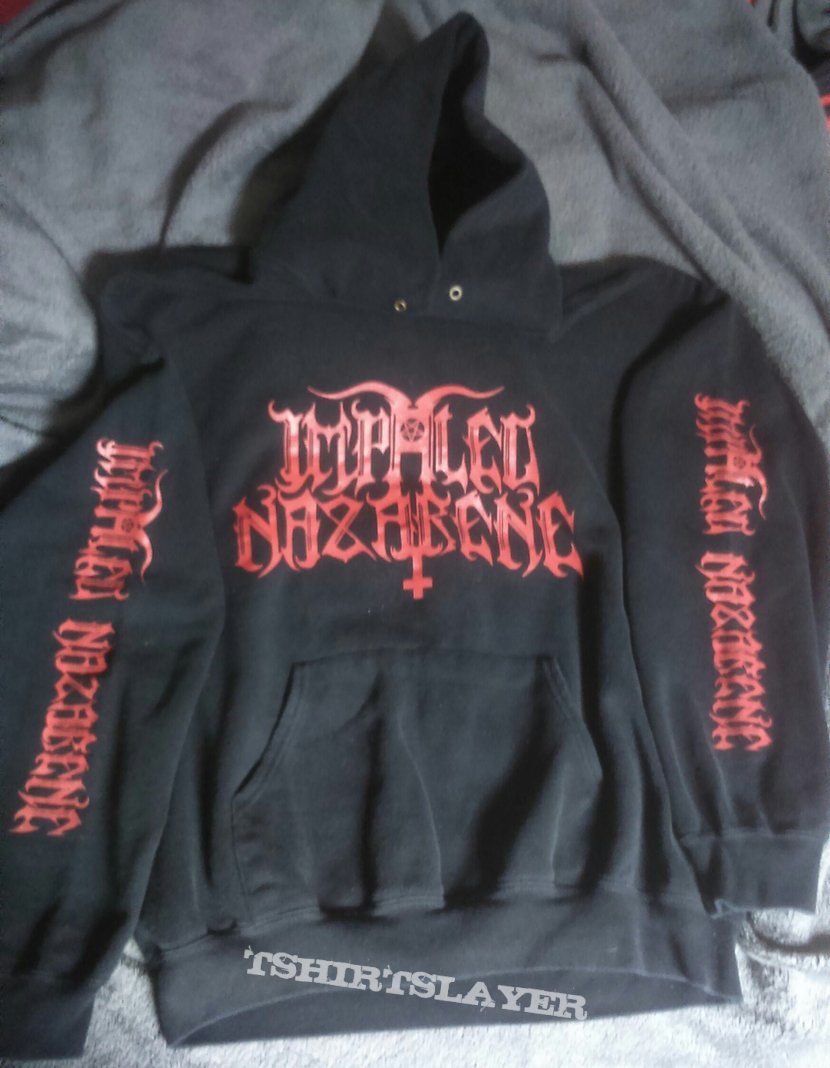 Impaled Nazarene, Impaled Nazarene Christ is the crucified whore Hooded Top  / Sweater (KurtBeerWaste's) | TShirtSlayer