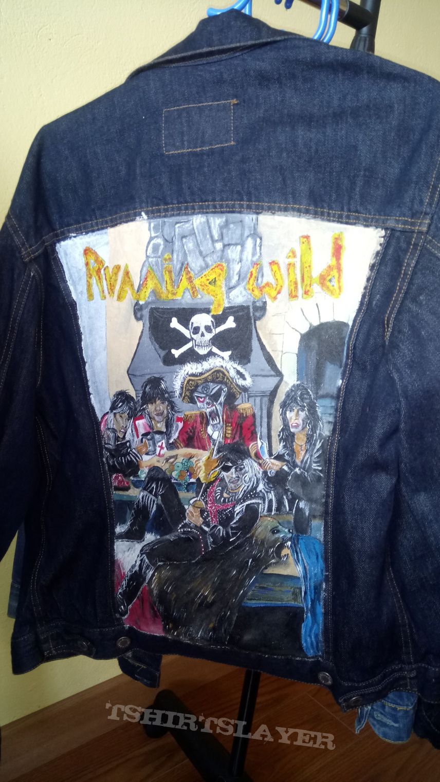 Handpainted denim vest Port Royal Running Wild 