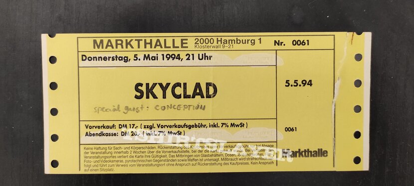 Skyclad ticket (Markthalle, Hamburg, Germany 1994-05-05)