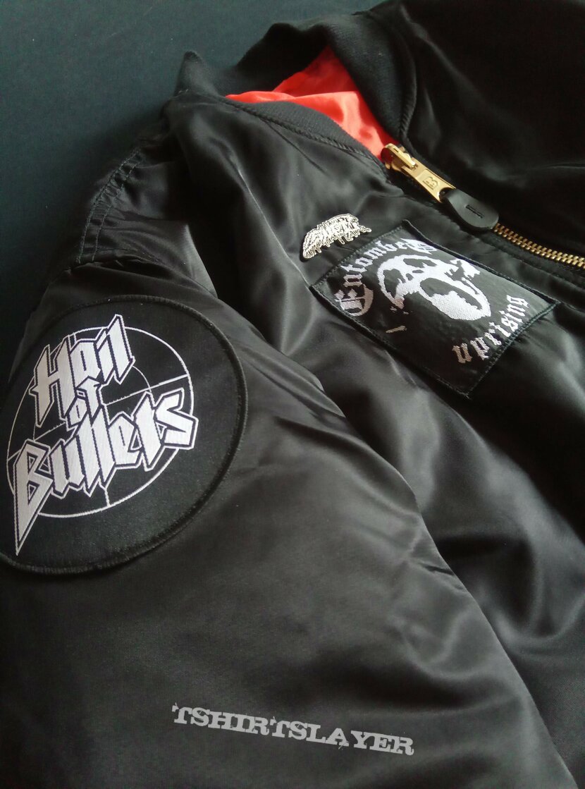 Nails Patched bomber jacket