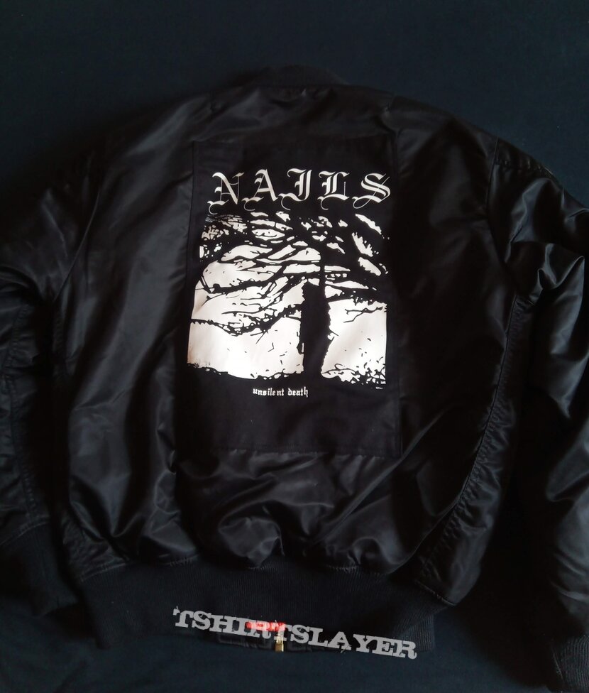 Nails Patched bomber jacket