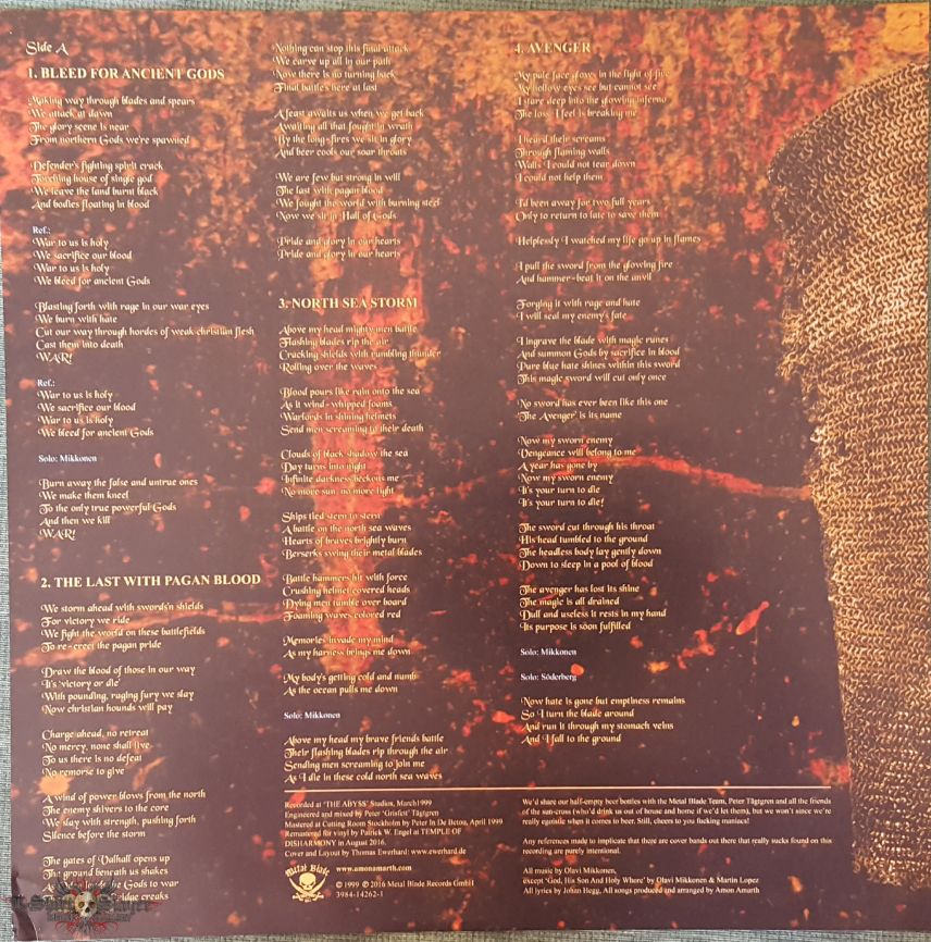 Amon Amarth - &quot;The Avenger&quot; Ltd. Edition LP in Steel Grey Marbled Vinyl 