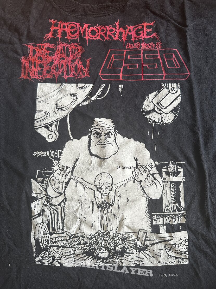 Haemorrhage Grind Over Europe 1996 Tour T-Shirt 1996