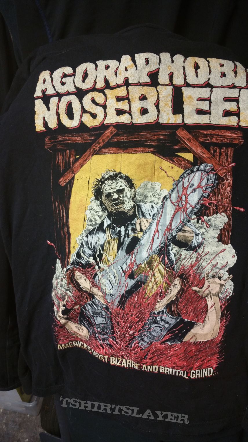 Agoraphobic Nosebleed &quot;bizarre and brutal grind&quot; shirt