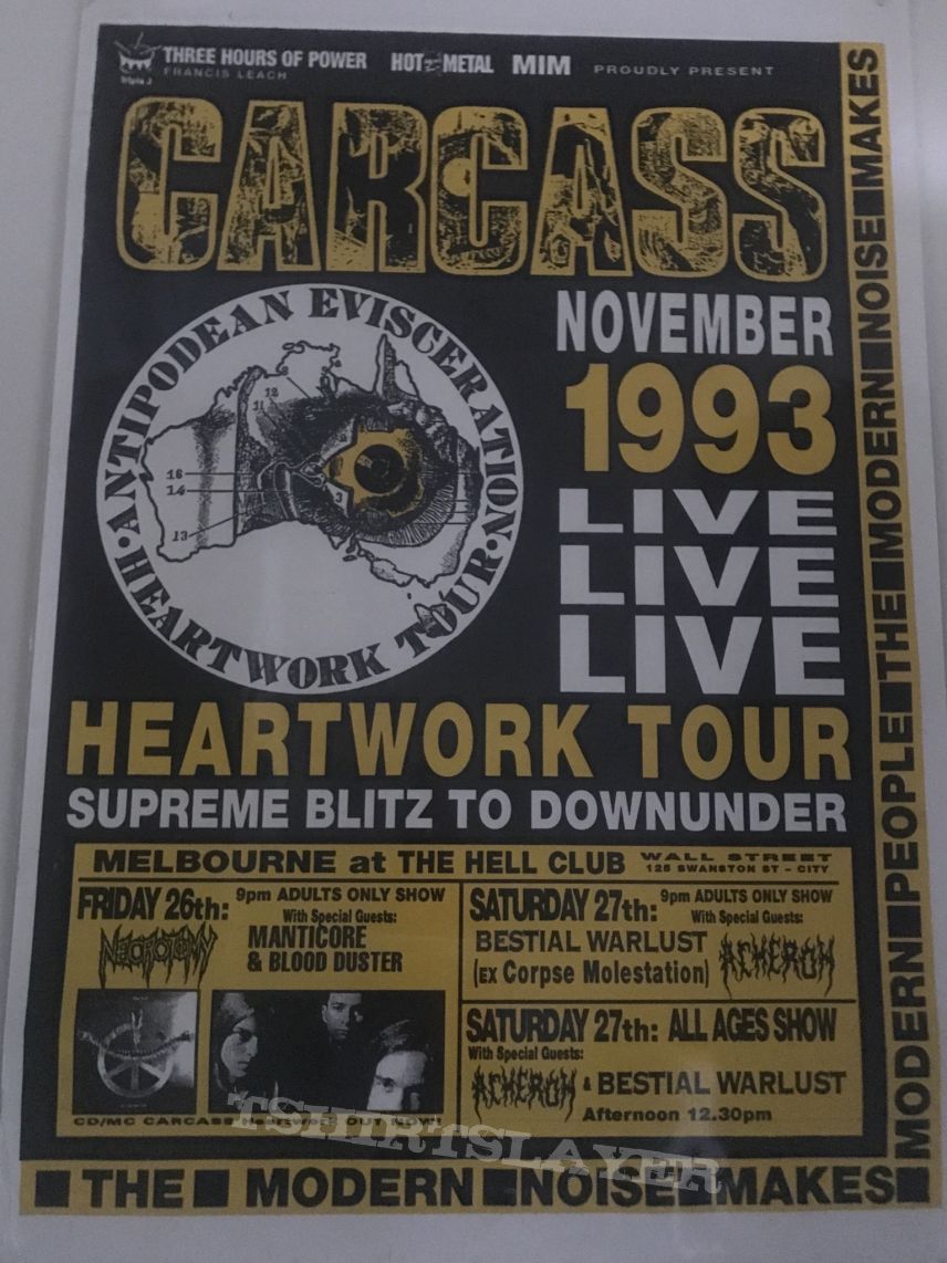 Carcass, Carcass Australian tour poster Other Collectable (heriot07's