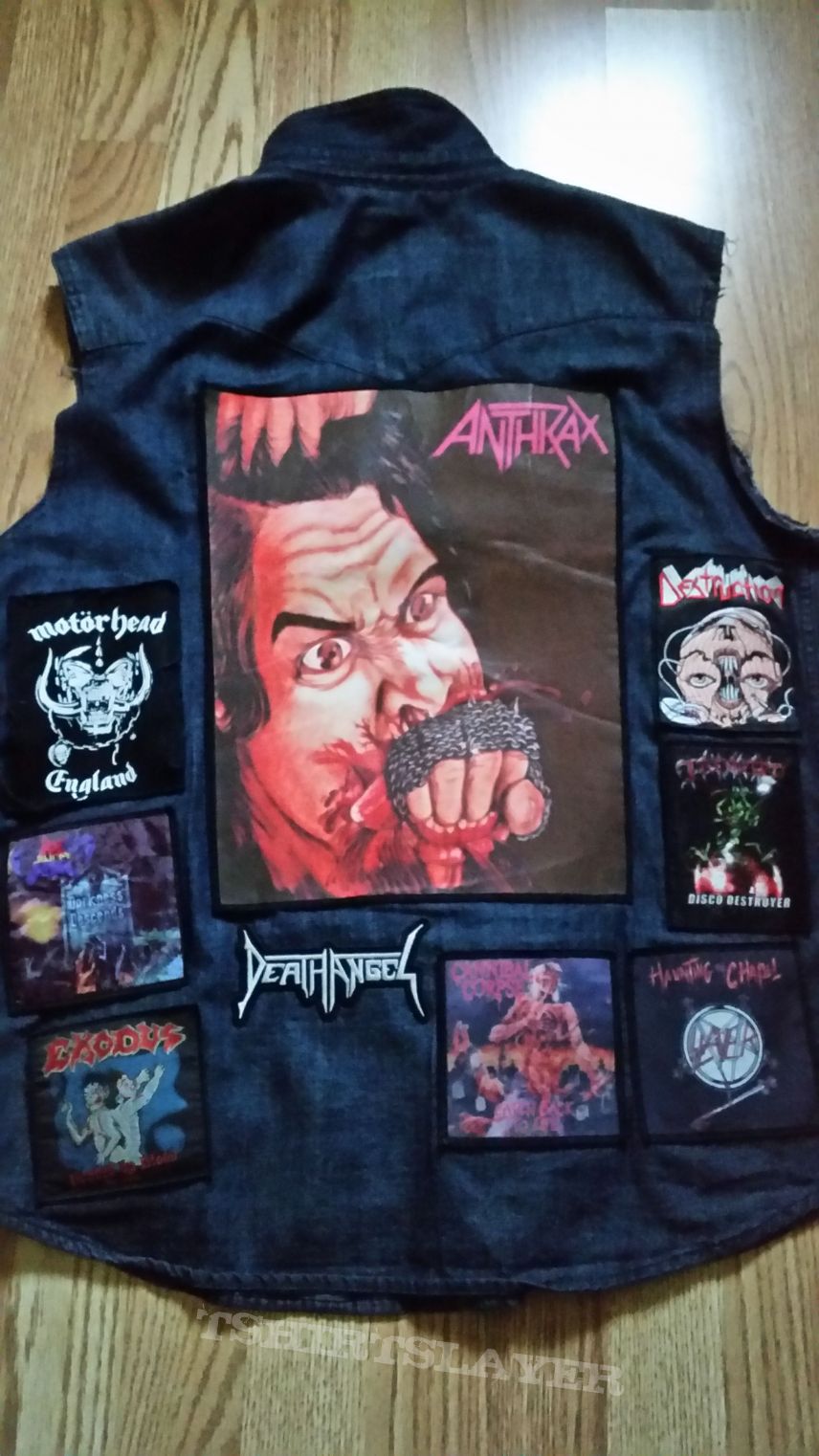 Anthrax Battlejacket signed by Mike Muir and Dave Lombardo 