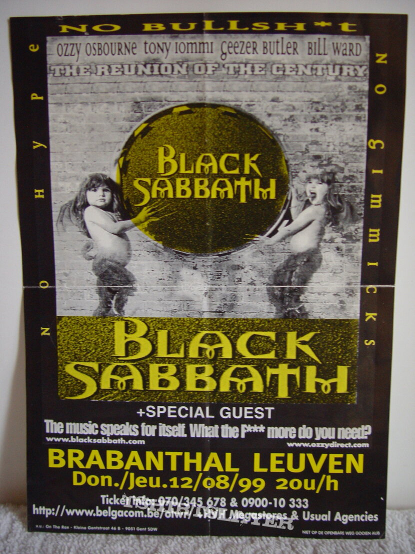 Black Sabbath Concert Ticket + Concert Flyer Brabanthal Leuven Belgium