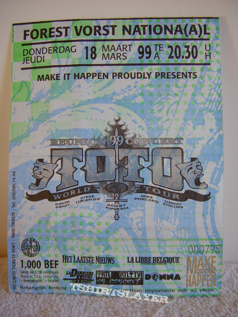 Toto Concert Ticket