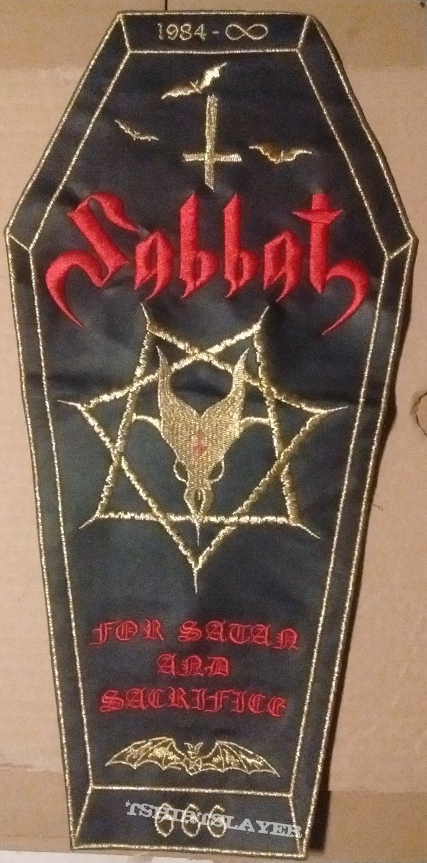 Sabbat (JPN) Sabbat Faux Leather Coffin Shaped Back Patch