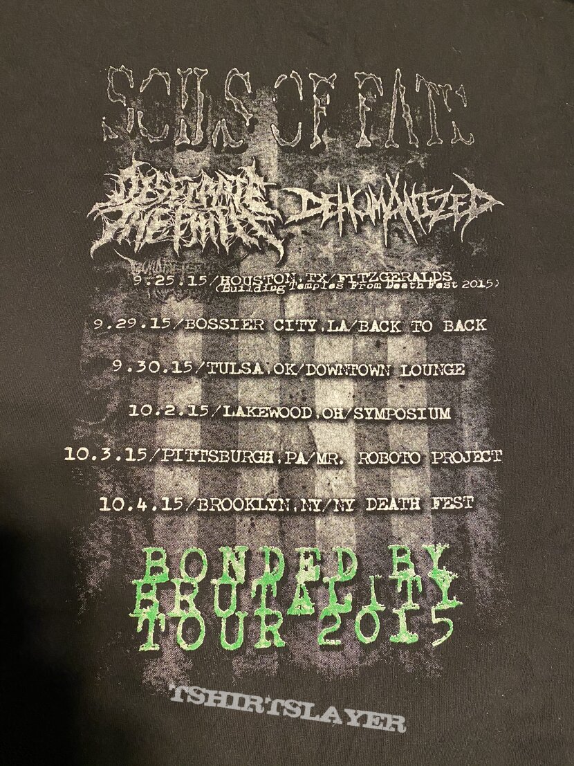 Soils Of Fate Souls of Fate USA tour 2015 shirt