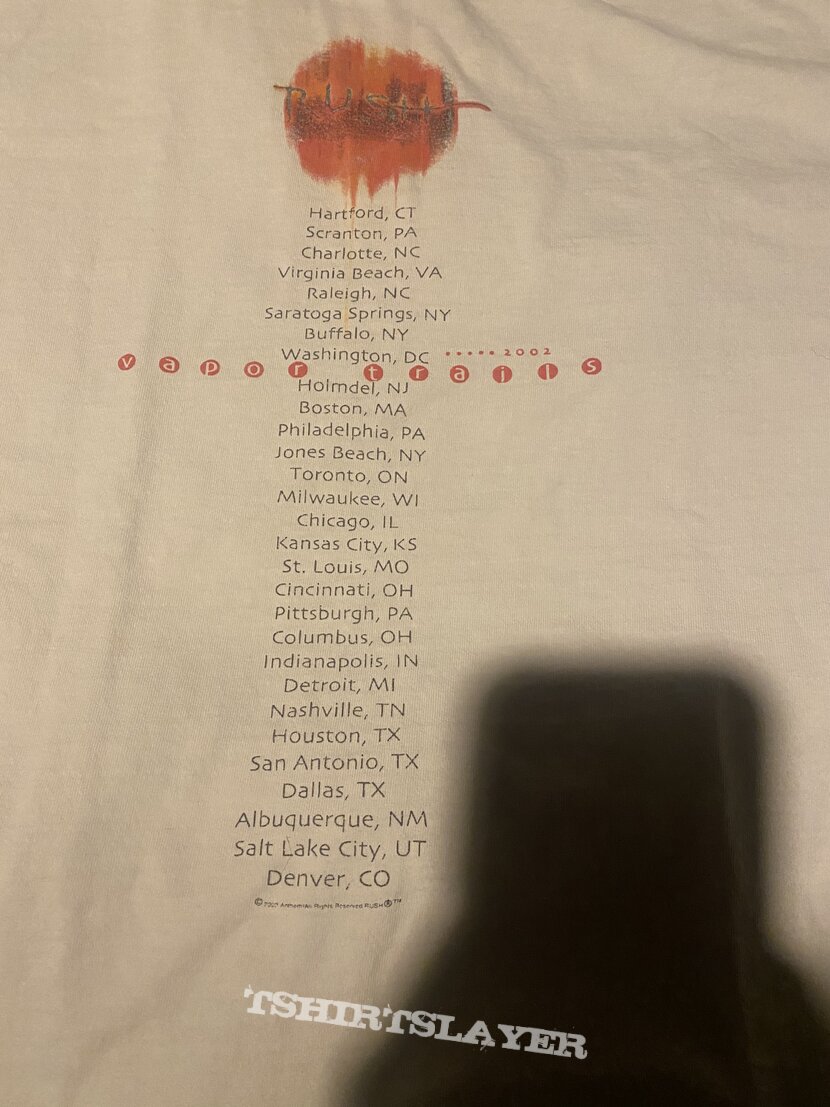 Rush vapor trails 2002 tour shirt