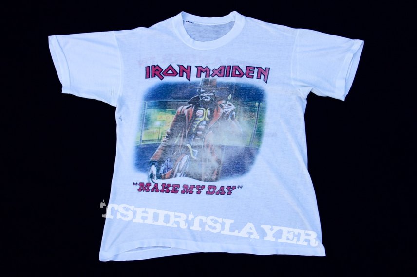 Iron Maiden Make My Day 1986 White