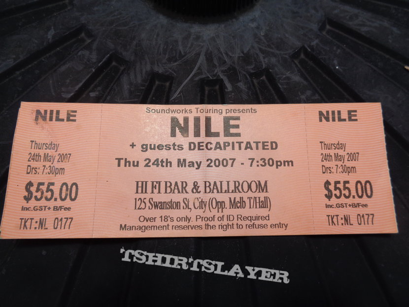 Nile - concert ticket 2007