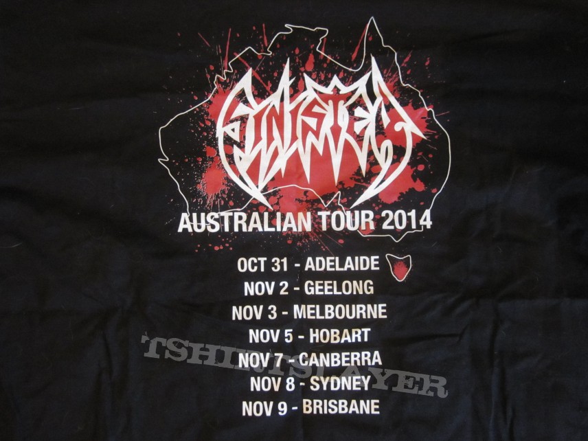Sinister - Australian 2014 Tour shirt - Zombie Feast