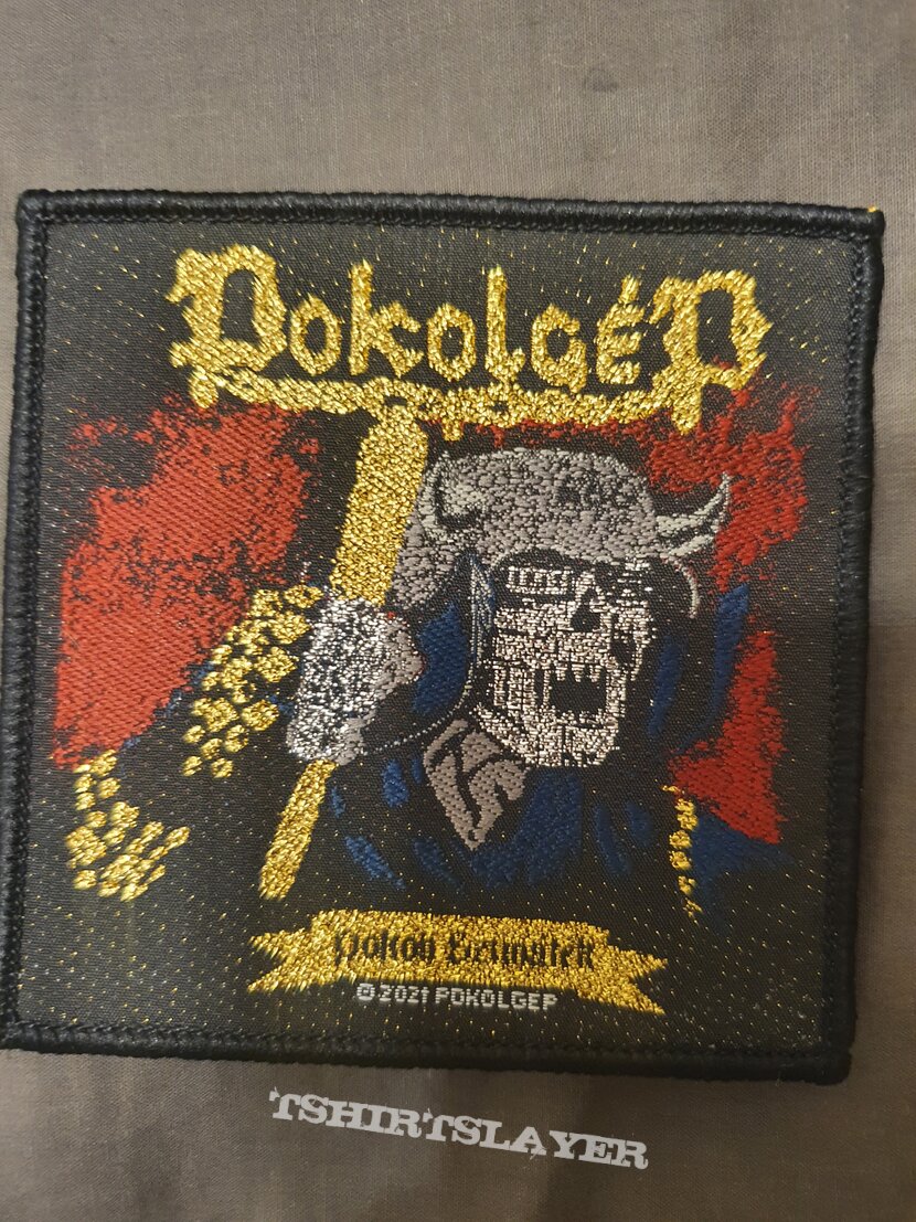 Pokolgép patch with gold stitching 2021