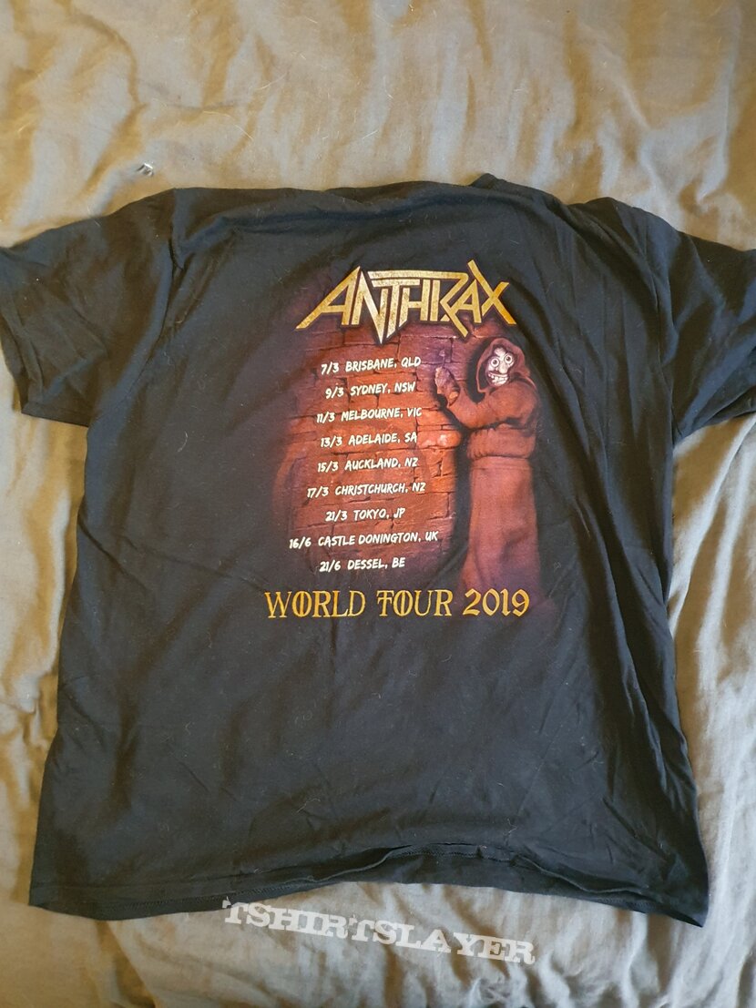 【未着用】ANTHRAX 2019 WORLD TOUR Tシャツ L ブラック Anthrax World Tour 2019 shirt | TShirtSlayer TShirt and