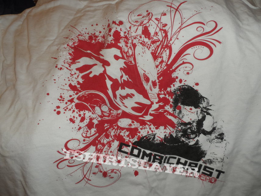 Combichrist limited edition  white t shirt .. get out of my head . size xl. 