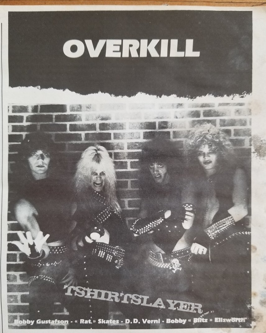 Overkill Over Kill &#039; Feel The Fire &#039; Original Vinyl LP + Promotional / Tour Poster + Ads