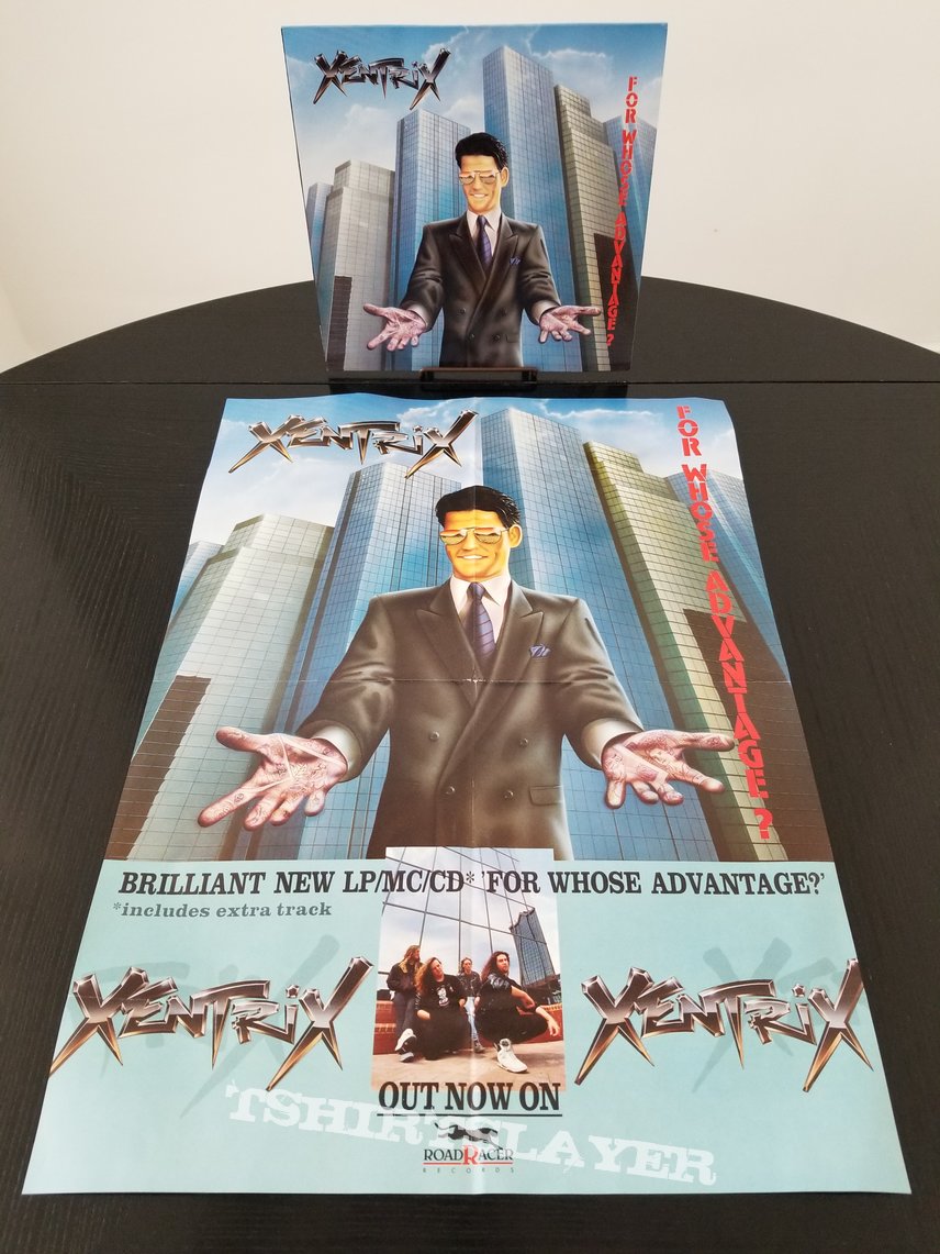 Xentrix &#039; For Whose Advantage &#039; Original Vinyl LP + Autographed Promotional Poster + Ads