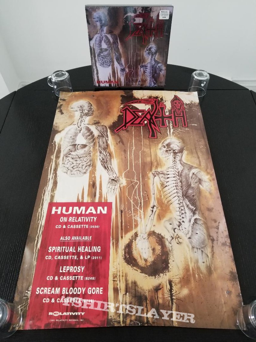 Death &#039; Human &#039; Original Vinyl LP + Promotional Poster + Deluxe Box Set + Ads