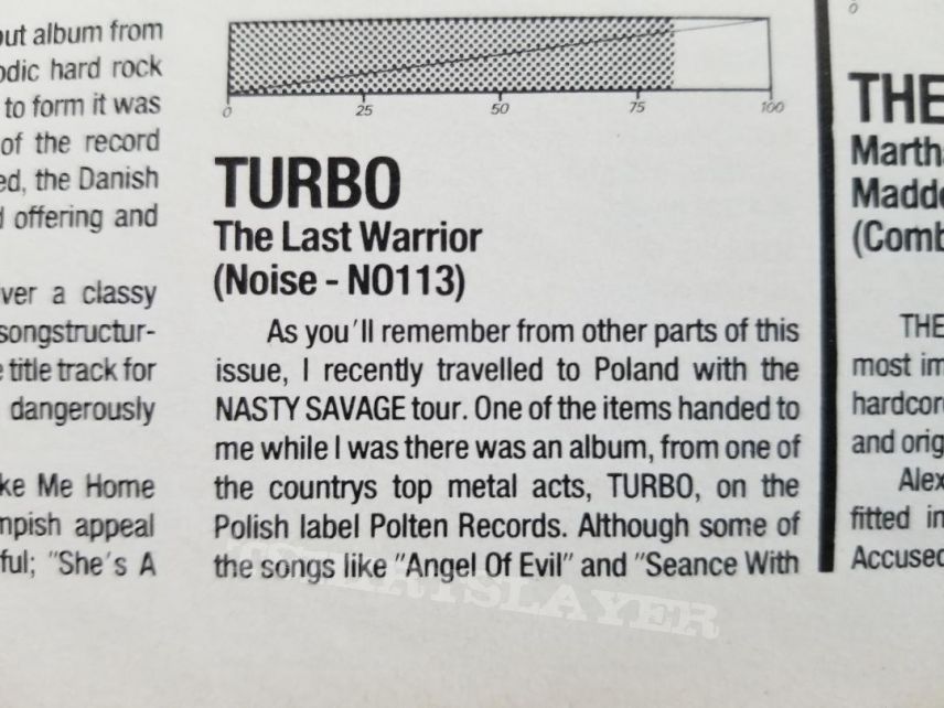 Turbo ' The Last Warrior ' Original Vinyl LP + Promotional Ad Turbo ' The Last Warrior ' Original Vinyl LP + Promotional Ad