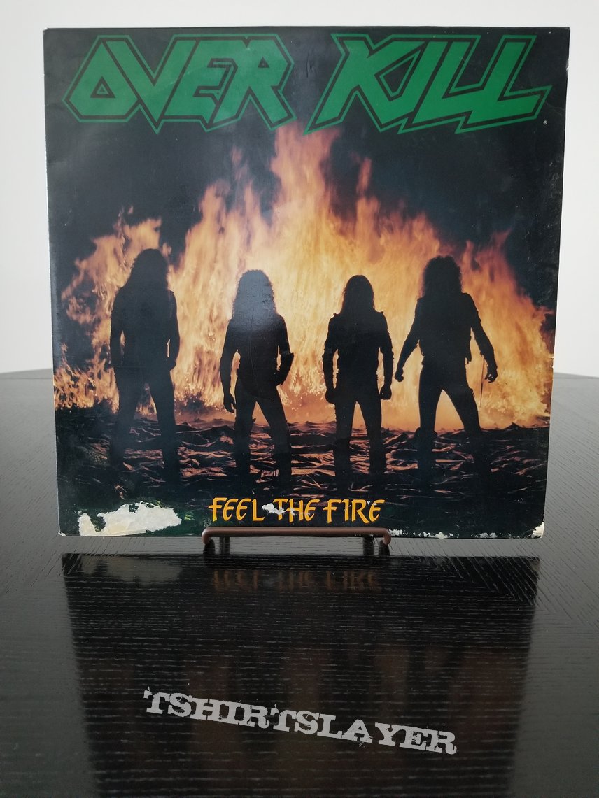 Overkill Over Kill &#039; Feel The Fire &#039; Original Vinyl LP + Promotional / Tour Poster + Ads