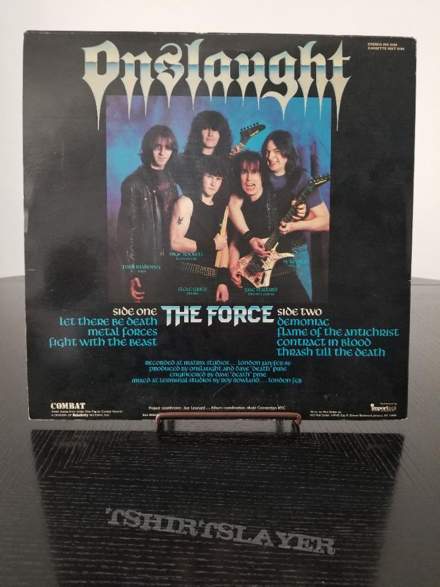 Onslaught &#039; The Force &#039; Original Vinyl LP + Promotional Ad