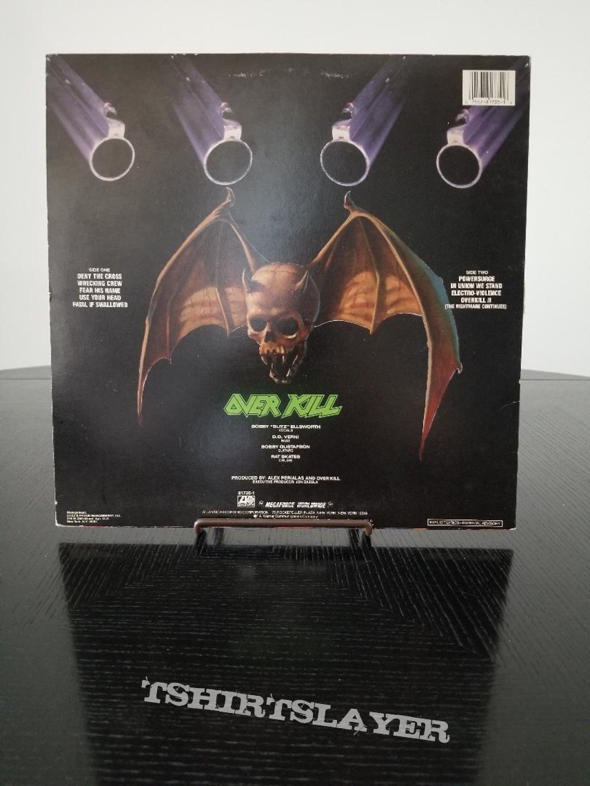 Overkill Over Kill &#039; Taking Over &#039; Original Vinyl LP + Promotional Posters ( U.S.A + U.K ) + Autograph By Bobby Gustafson