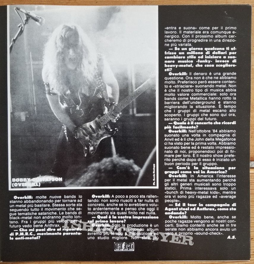 Overkill Over Kill &#039; Feel The Fire &#039; Original Vinyl LP + Promotional / Tour Poster + Ads