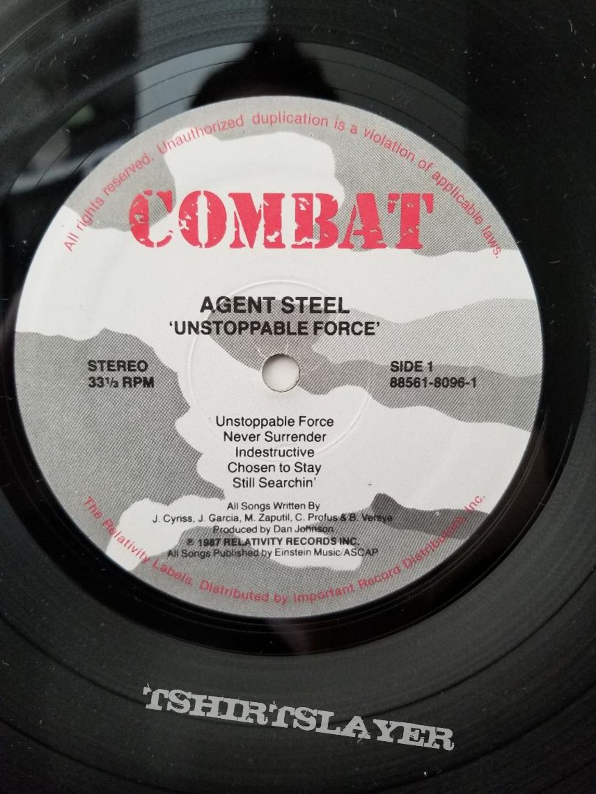 Agent Steel &#039; Unstoppable Force &#039; Original Vinyl LP + Promotional Poster + Ads