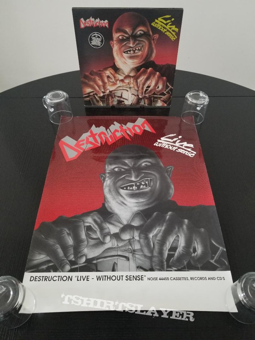 Destruction &#039; Live Without Sense &#039;  Original  Vinyl LP + Promotional Poster + Ads