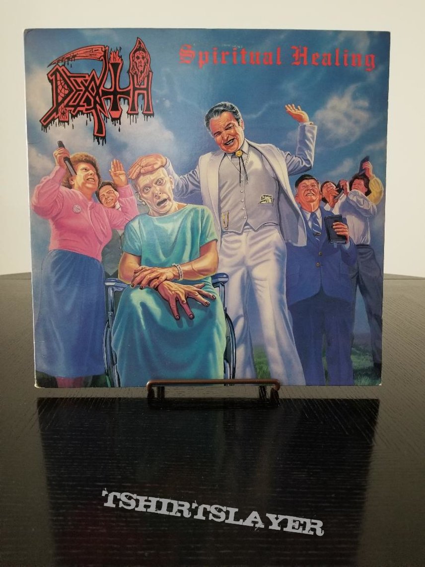 Death &#039; Spiritual Healing &#039; Original Vinyl LP + Promotional Posters + Ads