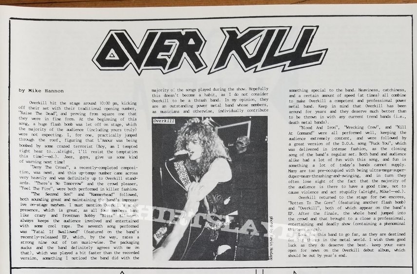 Overkill Over Kill &#039; Feel The Fire &#039; Original Vinyl LP + Promotional / Tour Poster + Ads