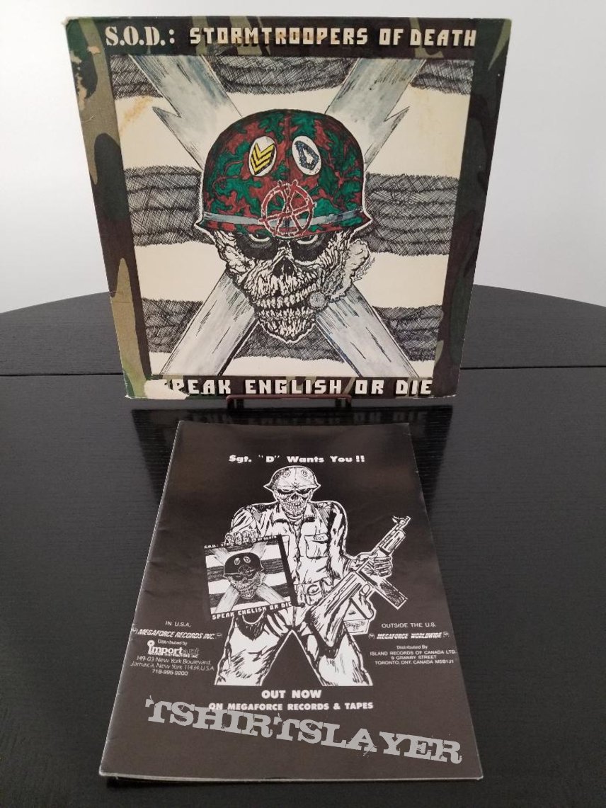 S.O.D. &#039; Speak English Or Die &#039; Original Vinyl LP + Promotional Ads + Poster