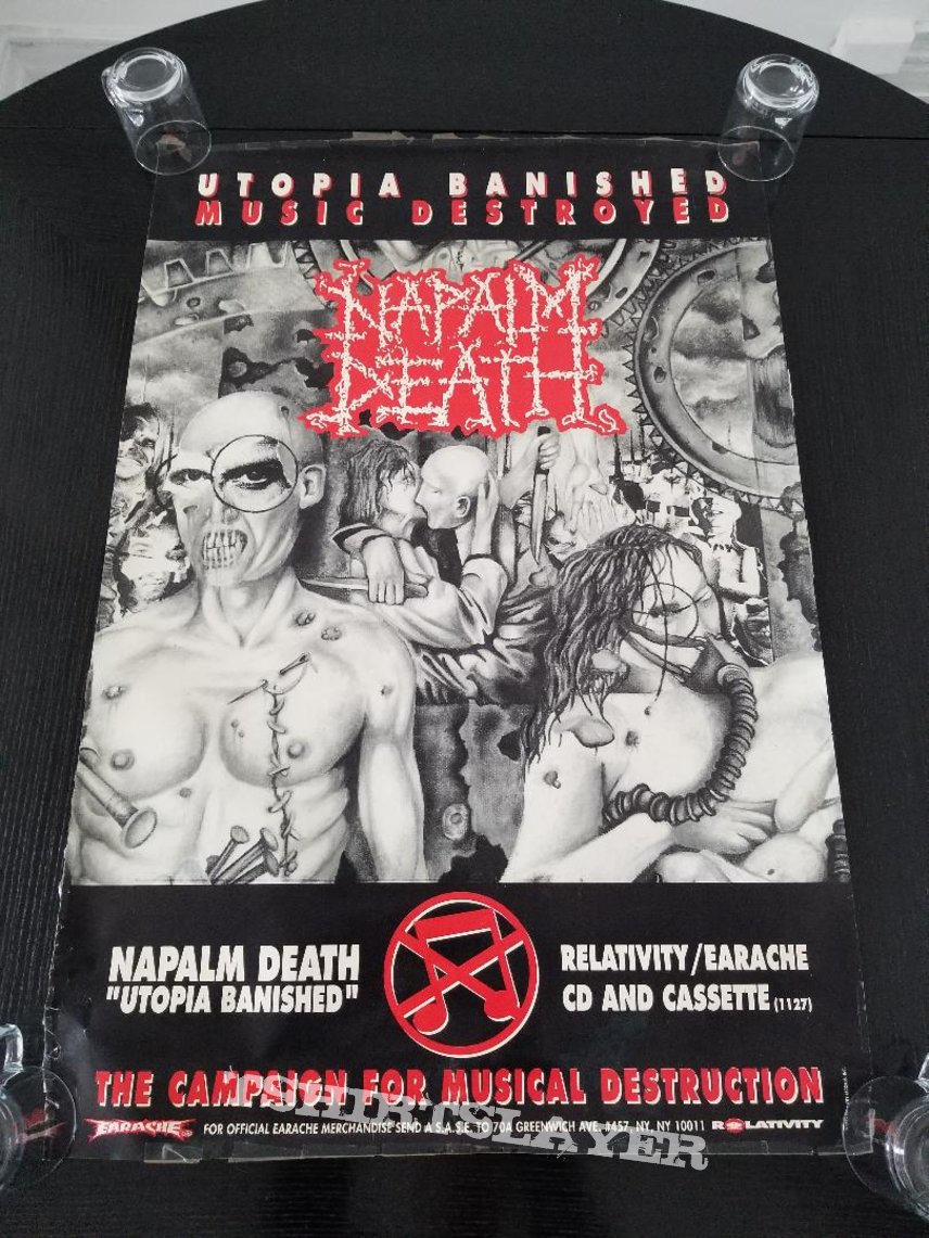 Napalm Death &#039; From Enslavement To Obliteration &#039; Original Vinyl LP + Promotional Posters
