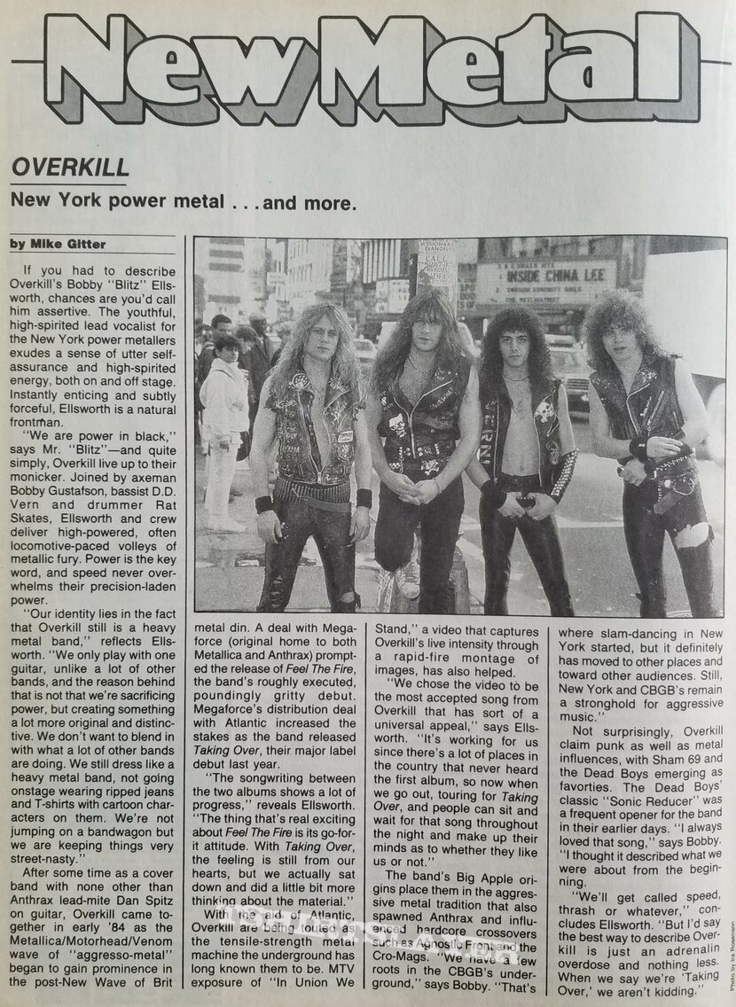 Overkill Over Kill ' Taking Over ' Original Vinyl LP + Promotional Posters ( U.S.A + U.K ) + Autograph By Bobby Gustafson