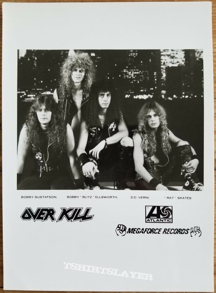 Overkill Over Kill &#039; Taking Over &#039; Original Vinyl LP + Promotional Posters ( U.S.A + U.K ) + Autograph By Bobby Gustafson