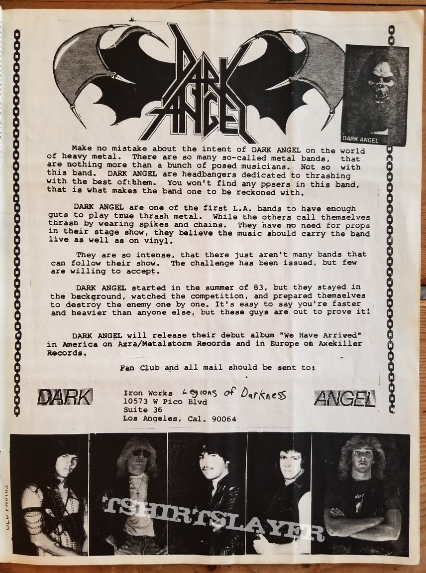 Dark Angel &#039; We Have Arrived &#039; Original Vinyl LPs + Promotional Ads