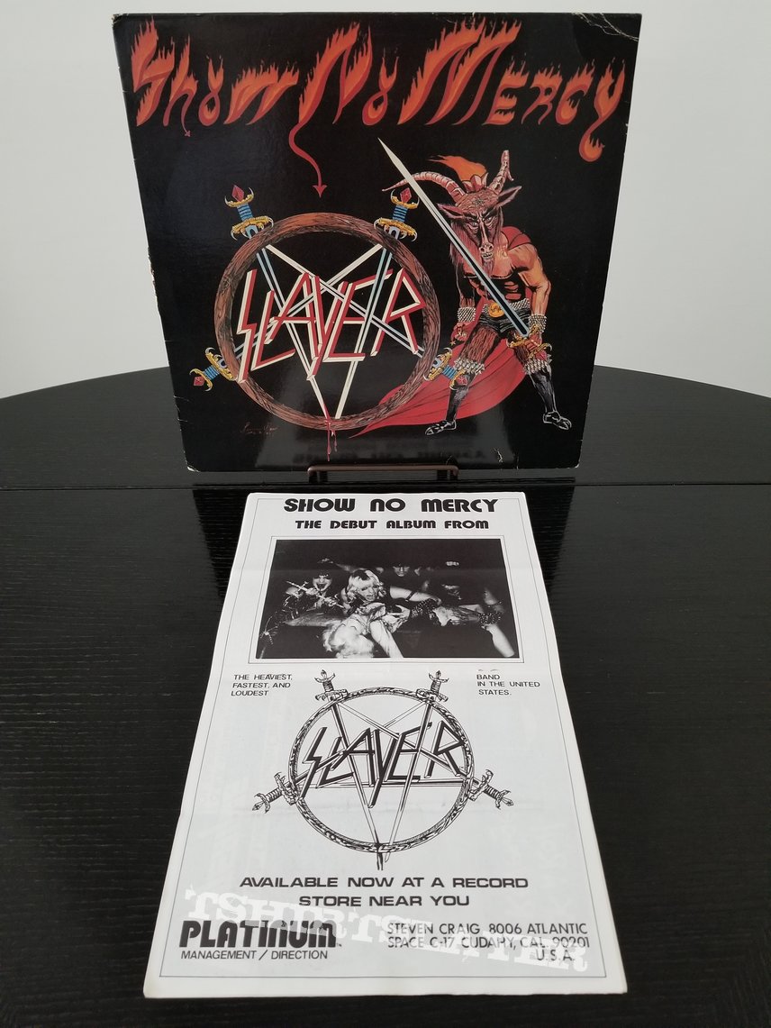 Slayer &#039; Show No Mercy &#039; Original Vinyl LP + Slayer &#039; Haunting The Chapel &#039; Original Vinyl EP + Promotional Ads