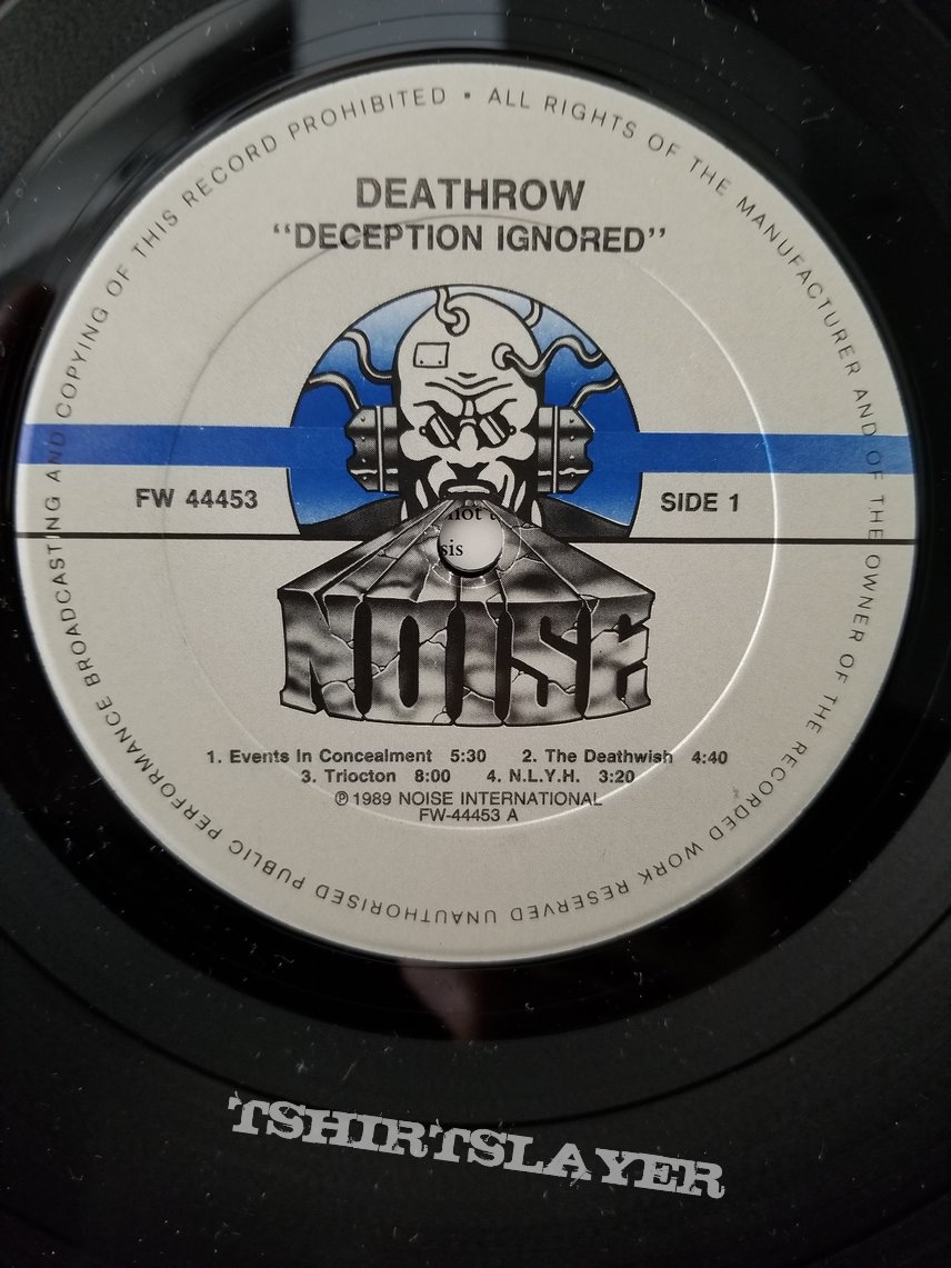 Deathrow &#039; Deception Ignored &#039; Original Vinyl LP + Promotional Ads